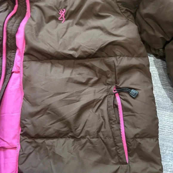 Browning Chocolate and Fuchsia Puffer Jacket - Picture 4 of 4